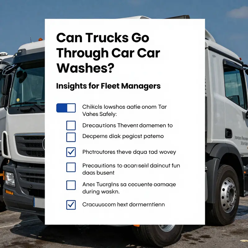 Various types of trucks lined up at a car wash facility demonstrating options for washing.