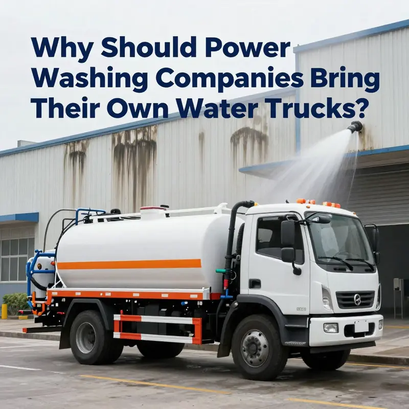 A professional power washing truck equipped for optimal water quality and pressure during services.