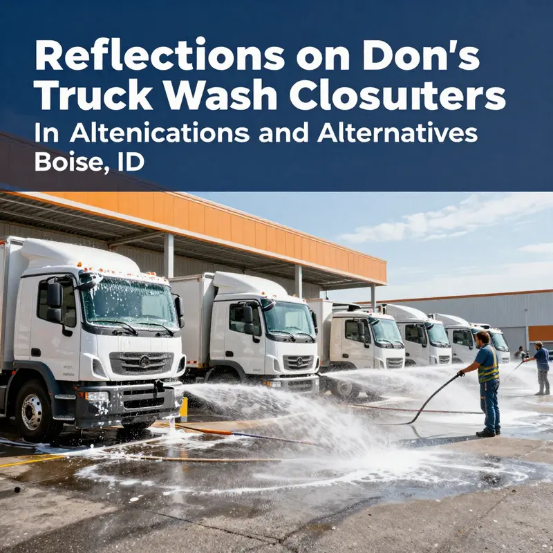 The permanently closed exterior of Don’s Truck Wash in Boise, ID, highlighting the end of a local trucking service.