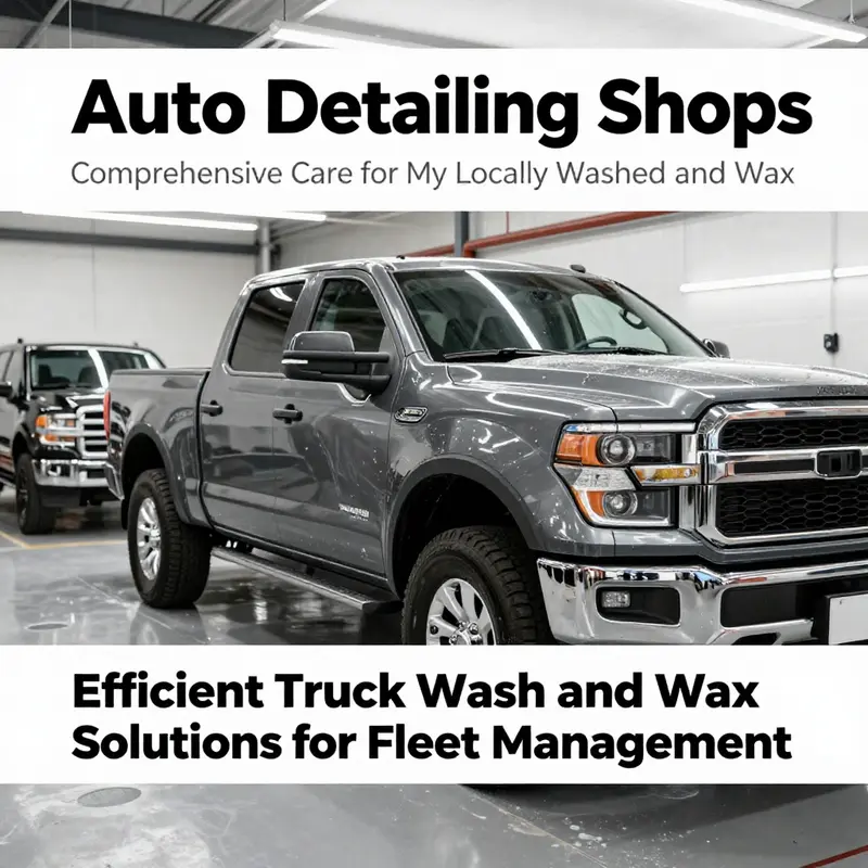 A busy commercial truck wash facility showcasing the cleaning process.