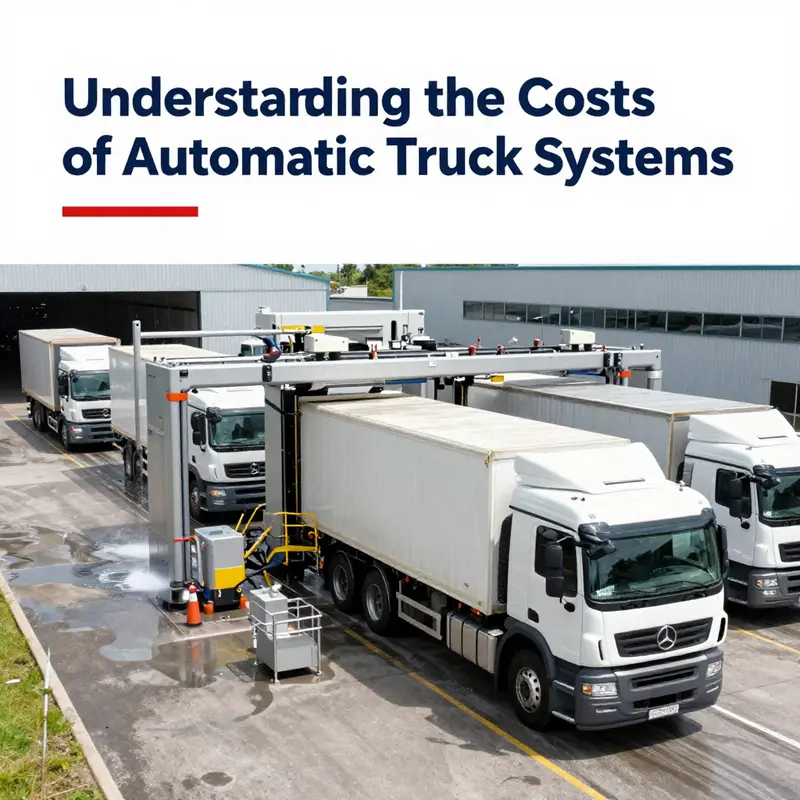 An efficient automatic truck wash system in action, demonstrating the technology’s cost-effectiveness.