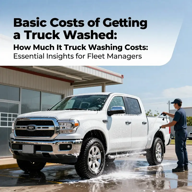 An employee washing a truck at a facility, showcasing the basic service level.