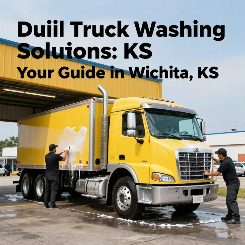 A dually truck receiving a comprehensive wash at a premier facility in Wichita.