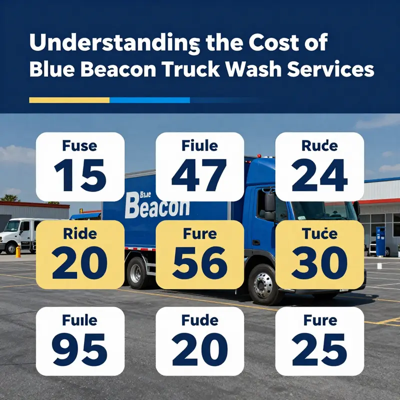 Illustration depicting the range of pricing options available at Blue Beacon Truck Wash facilities.