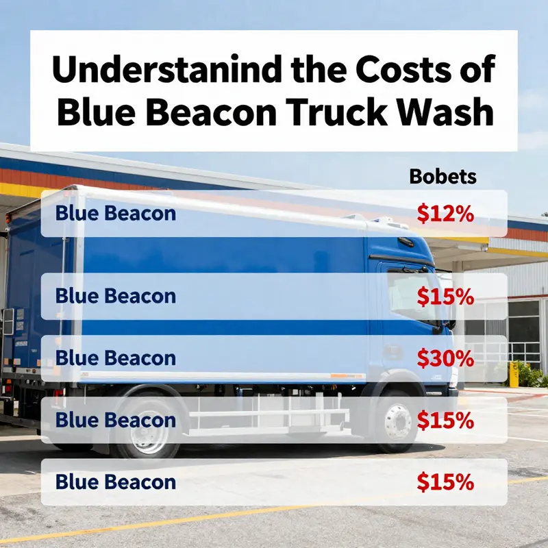 A breakdown of the costs associated with various Blue Beacon Truck Wash services.