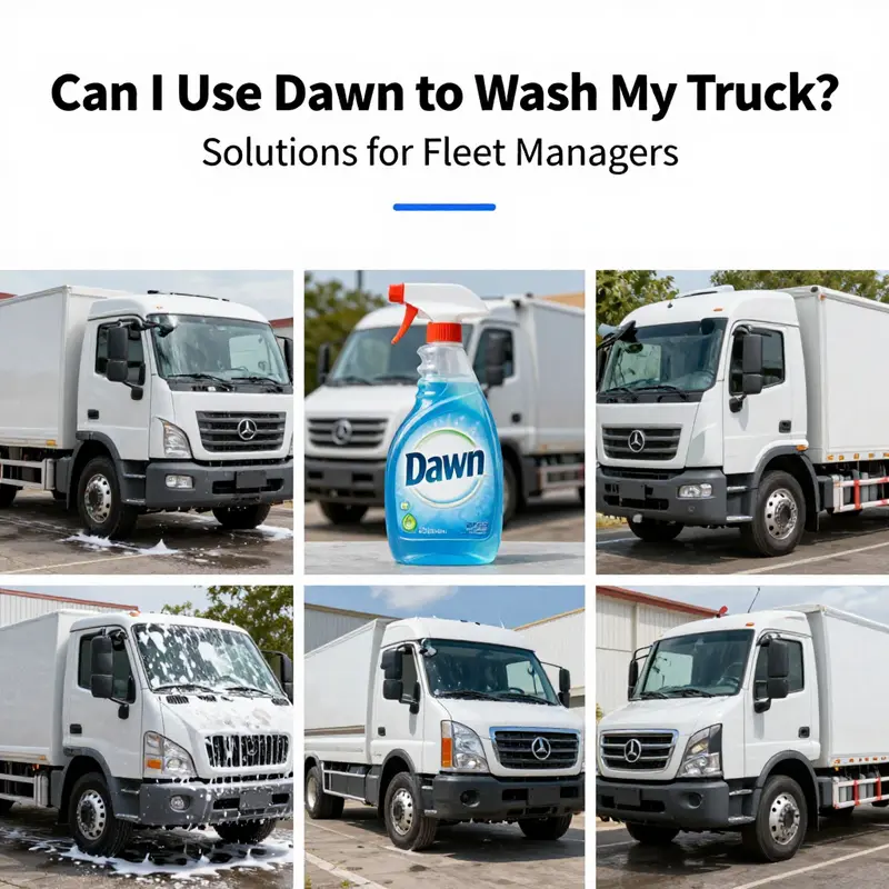 A fleet of clean trucks showcased after effectively using appropriate washing solutions.