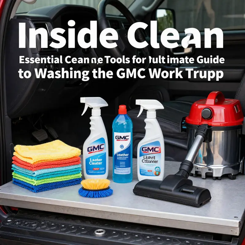 A professional cleaning process for the interior of a GMC work truck.