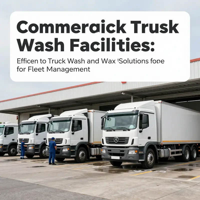 A busy commercial truck wash facility showcasing the cleaning process.