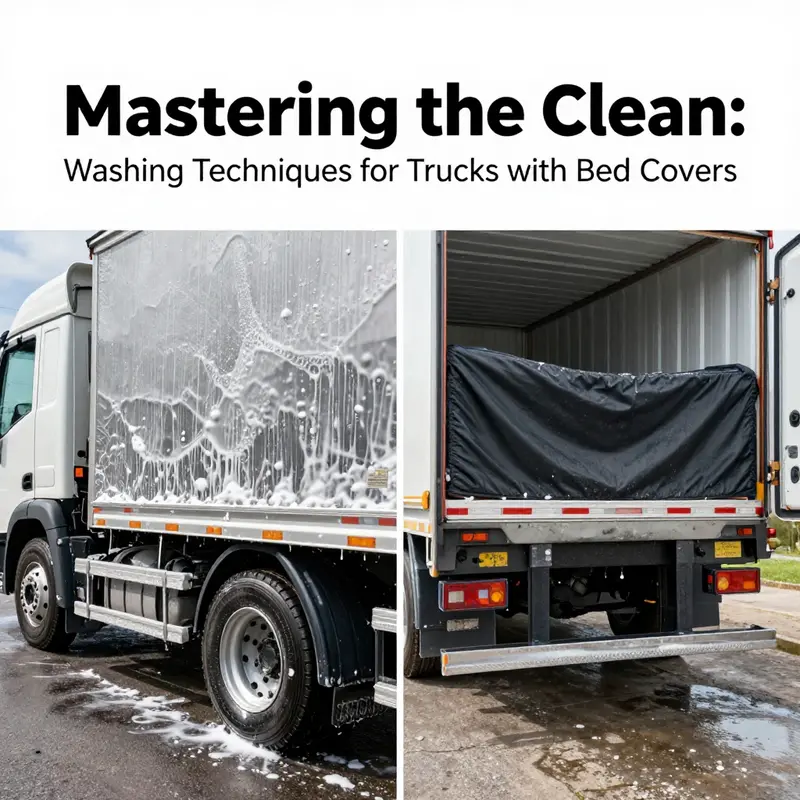 A professional wash area dedicated to cleaning trucks with bed covers.