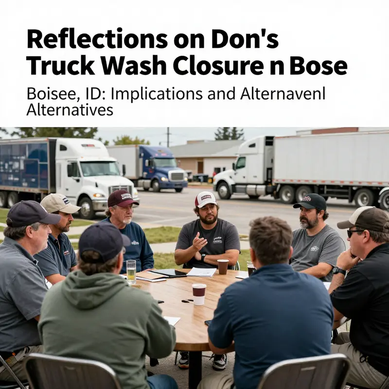 The permanently closed exterior of Don’s Truck Wash in Boise, ID, highlighting the end of a local trucking service.