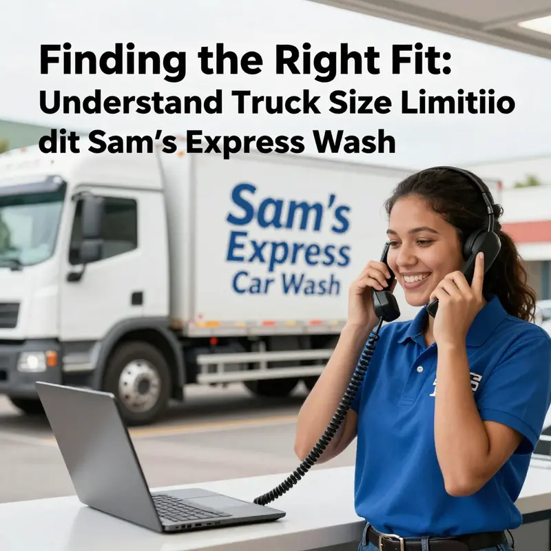A Sam’s Express Car Wash facility accommodating different truck sizes.