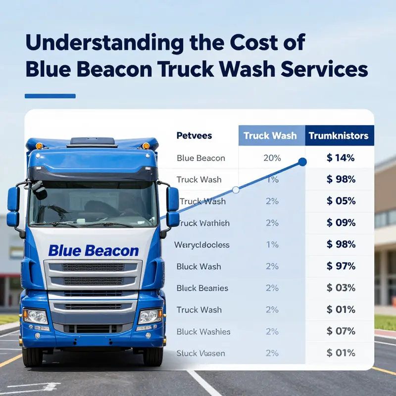 Illustration depicting the range of pricing options available at Blue Beacon Truck Wash facilities.
