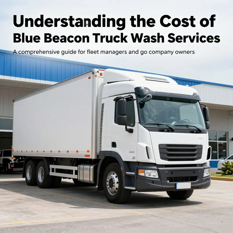 Image of a spotless commercial truck outside a Blue Beacon Truck Wash to showcase service quality.