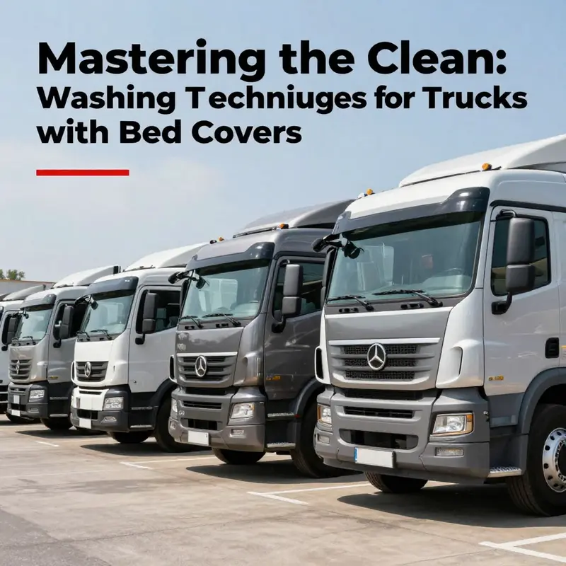A clean fleet of trucks parked in a row under a sunny sky highlighting their well-maintained appearance.