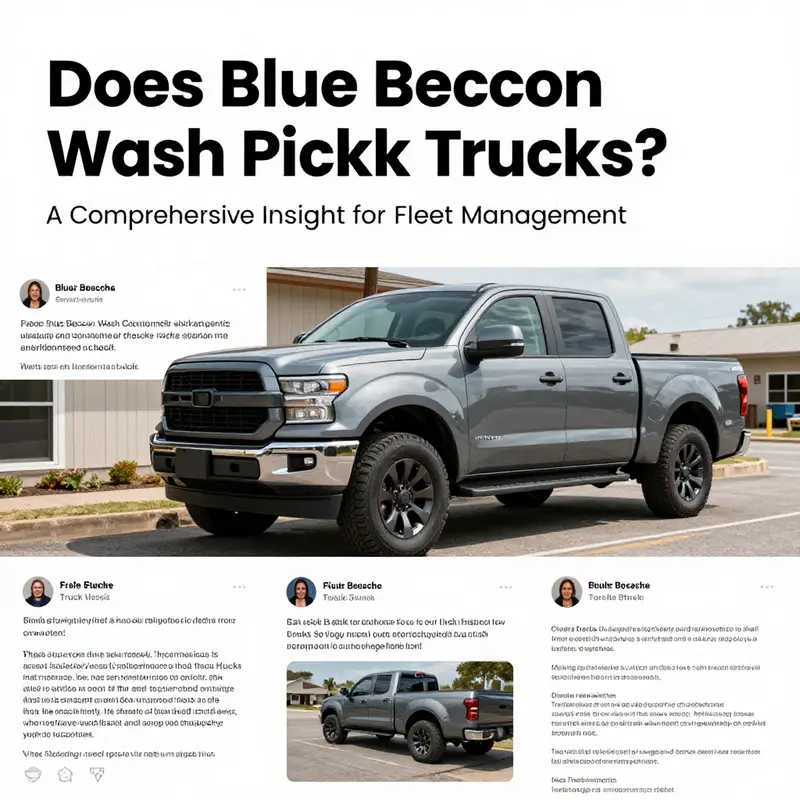 Blue Beacon Truck Wash facility showcasing cleaning services for pickup trucks.