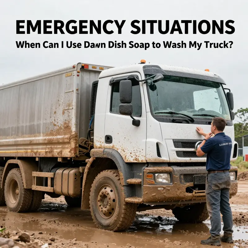 A visual representation of the risks associated with using Dawn dish soap on trucks.