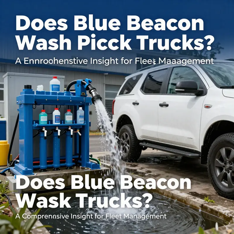 Blue Beacon Truck Wash facility showcasing cleaning services for pickup trucks.