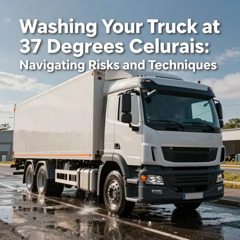 Visual representation of the risks associated with washing trucks at high temperatures.
