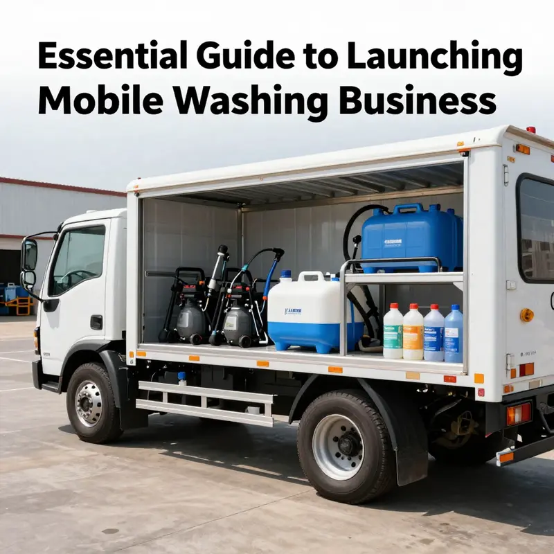 Professionals conducting market research to analyze demands in mobile truck washing.