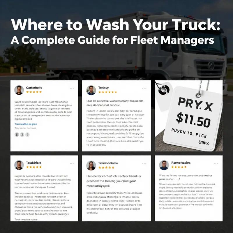 Using digital maps to locate nearby truck washing services.