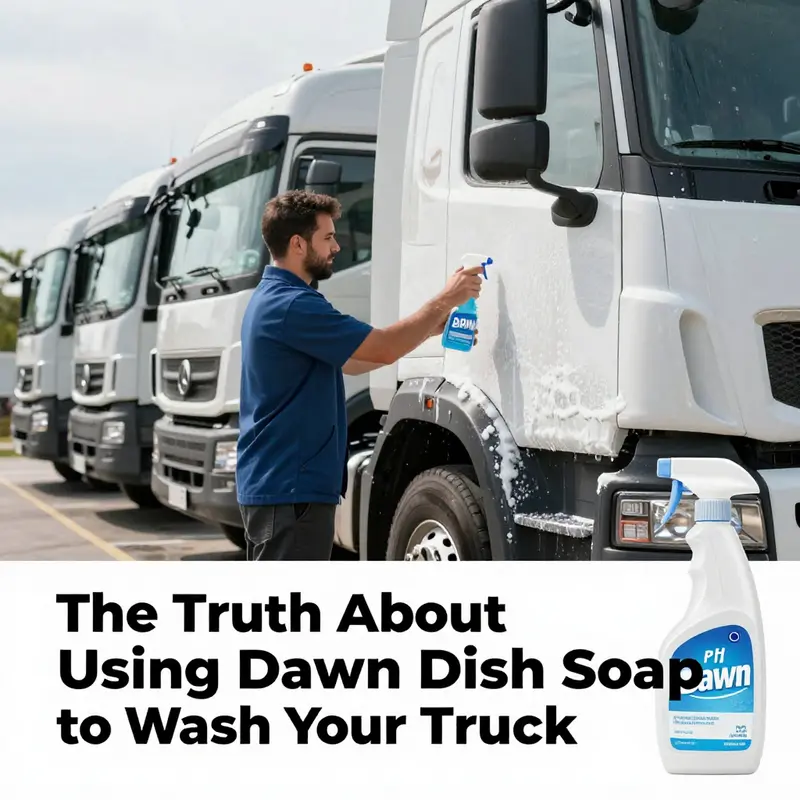 A visual representation of the risks associated with using Dawn dish soap on trucks.