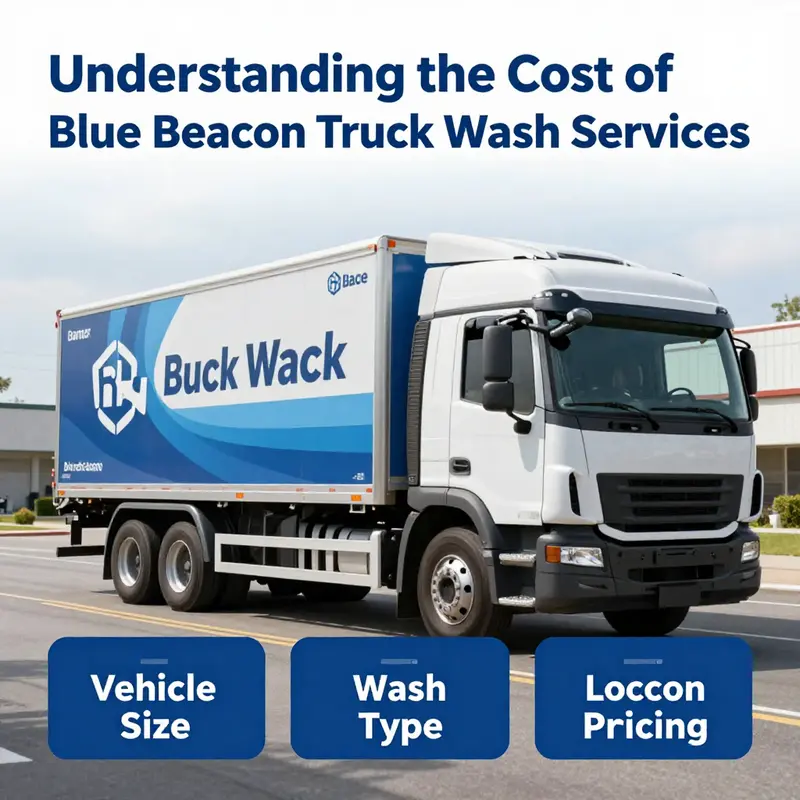 Illustration depicting the range of pricing options available at Blue Beacon Truck Wash facilities.