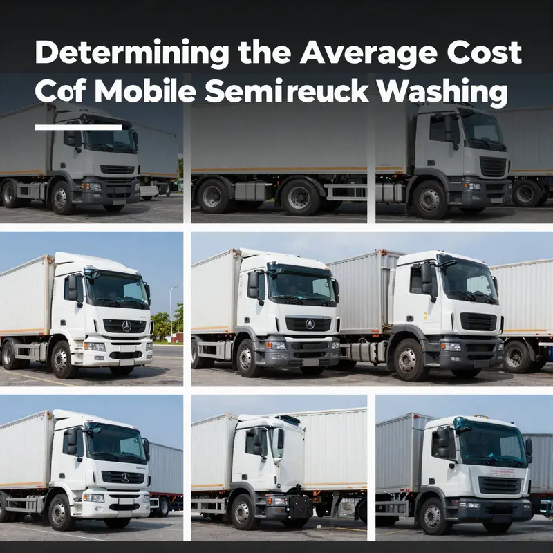A visual breakdown of the pricing framework for mobile semi truck washing services.