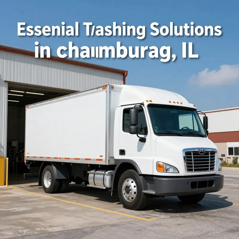 A clean truck parked outside a truck wash facility in Schaumburg, demonstrating vehicle maintenance care.