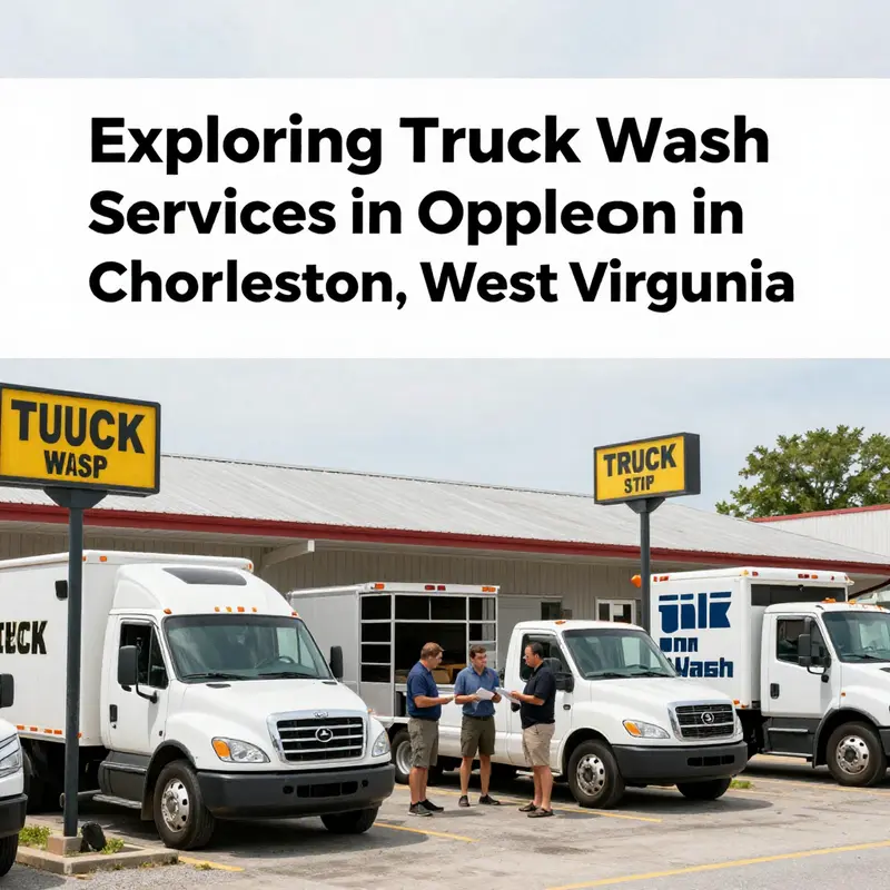 An overview of a truck wash facility, showcasing the equipment and environment suitable for fleet maintenance.