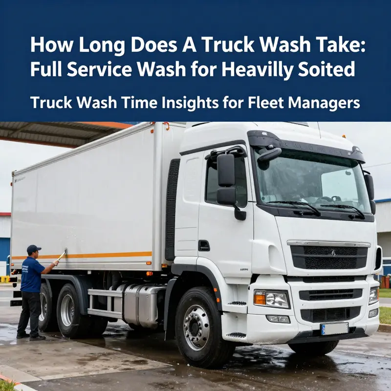 An automated touchless truck wash system efficiently cleaning multiple vehicles.