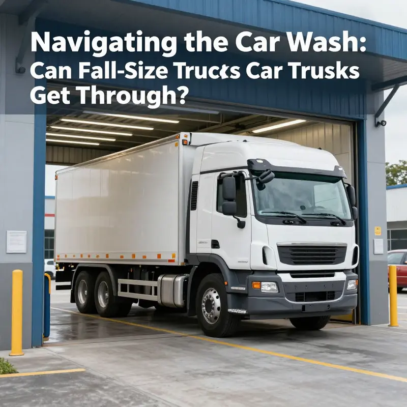 A full-size truck entering a spacious car wash designed for larger vehicles.