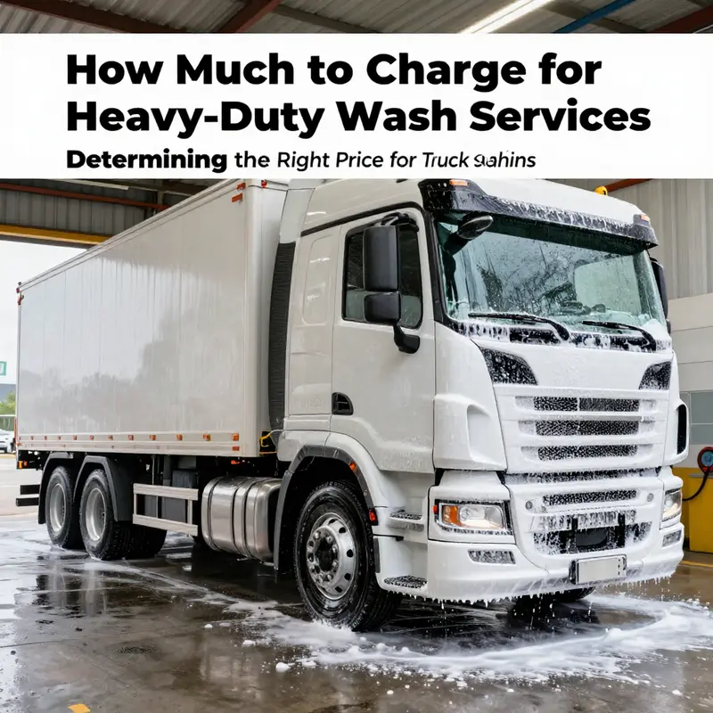 A professional performing a basic truck wash service on a shiny pickup.