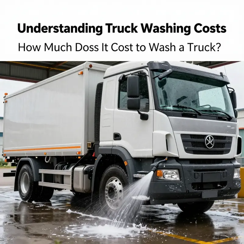 A light-duty truck undergoing a basic wash in a well-equipped facility.