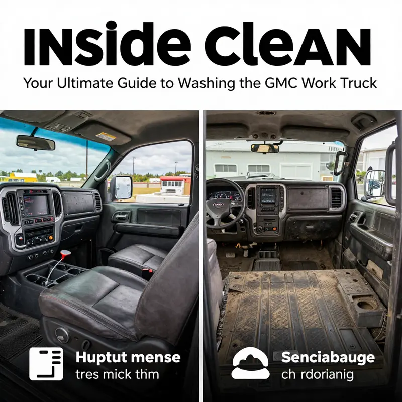A professional cleaning process for the interior of a GMC work truck.