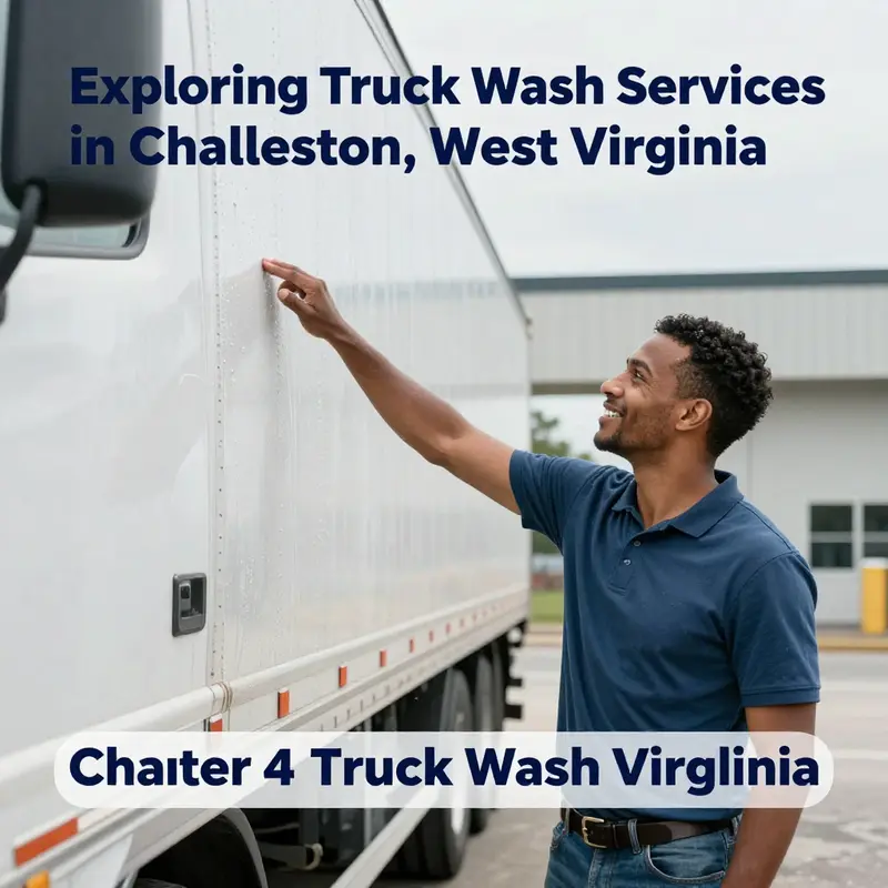 An overview of a truck wash facility, showcasing the equipment and environment suitable for fleet maintenance.