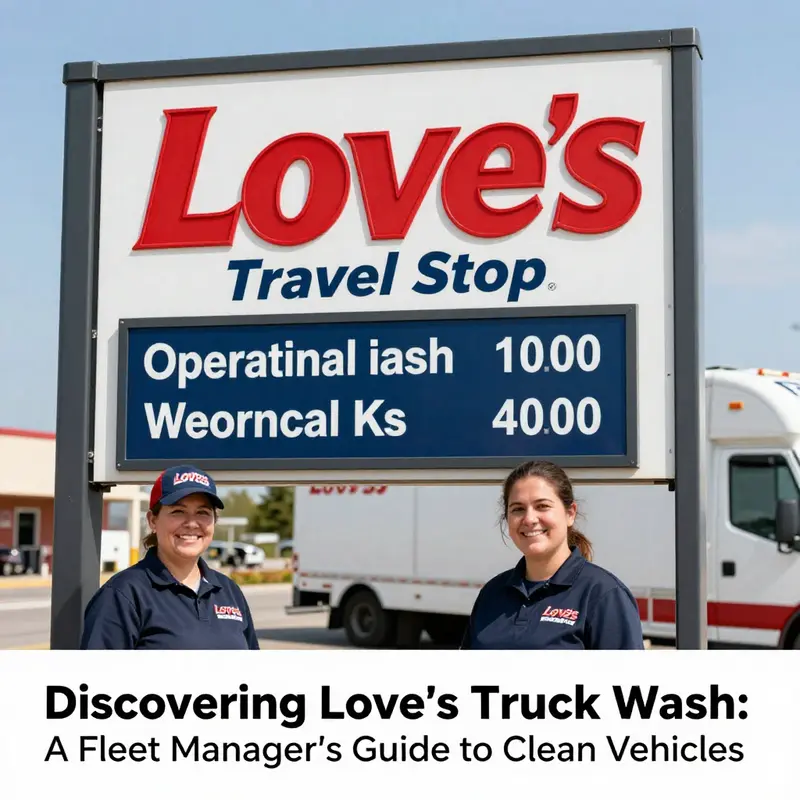 A view of a Love’s Travel Stop featuring active truck wash services.