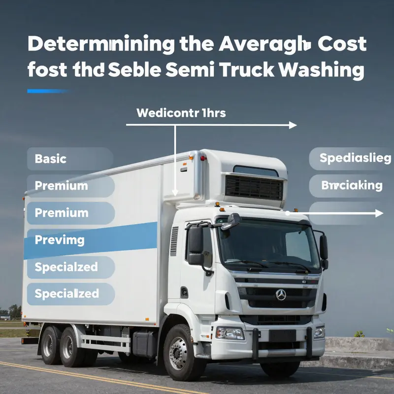 A visual breakdown of the pricing framework for mobile semi truck washing services.