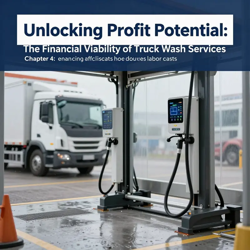 A bustling truck wash demonstrating the significant market demand for cleaning services.