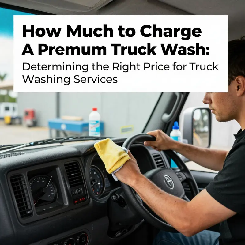 A professional performing a basic truck wash service on a shiny pickup.
