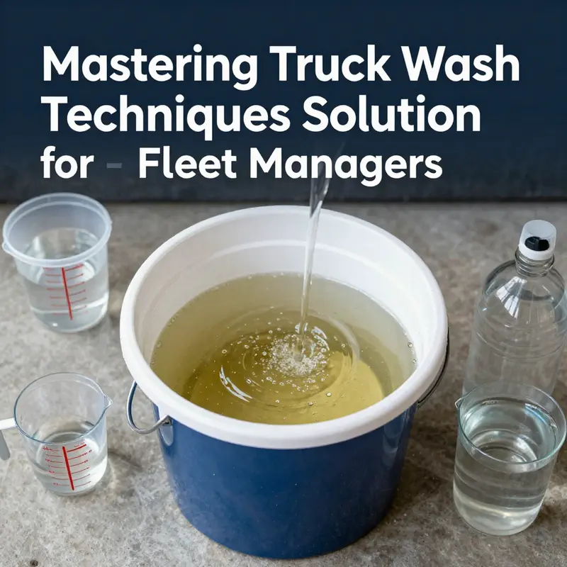 Preparing the truck wash solution with precision ensures effective cleaning.