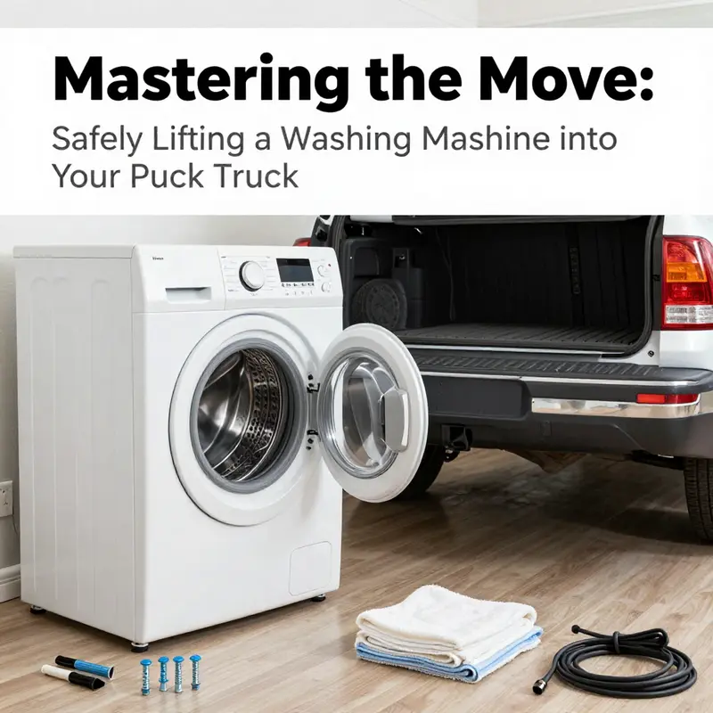 Preparing the washing machine by disconnecting power and securing components before transport.