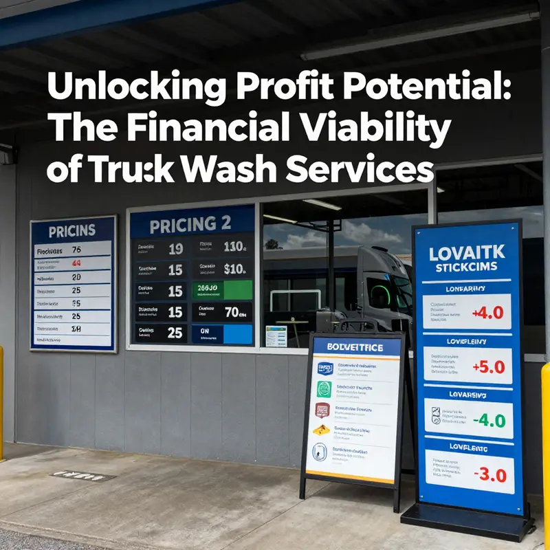 A bustling truck wash demonstrating the significant market demand for cleaning services.