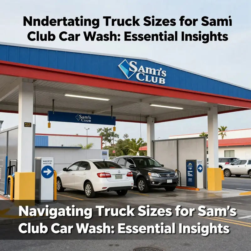 A Sam’s Club car wash illustrating vehicle size restrictions for entry.