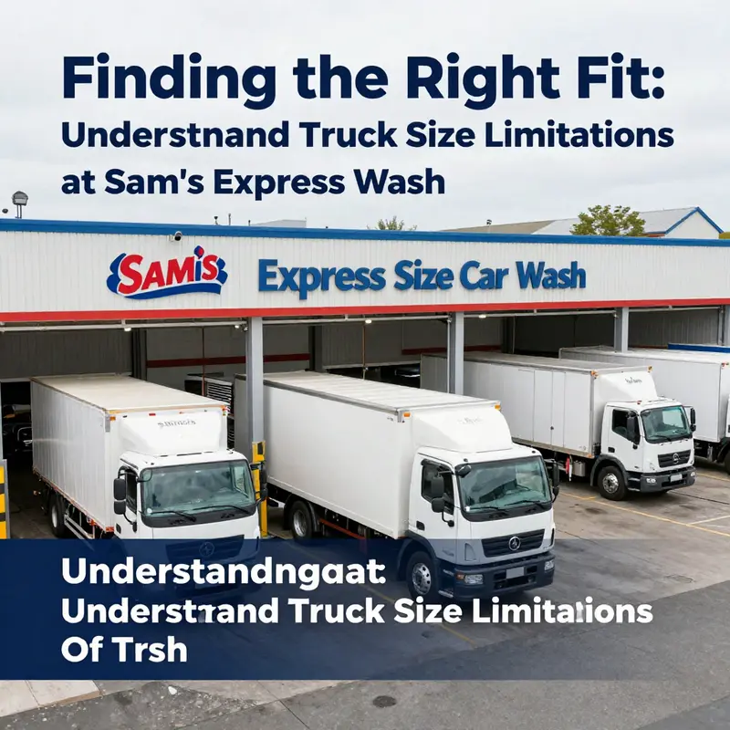 A Sam’s Express Car Wash facility accommodating different truck sizes.