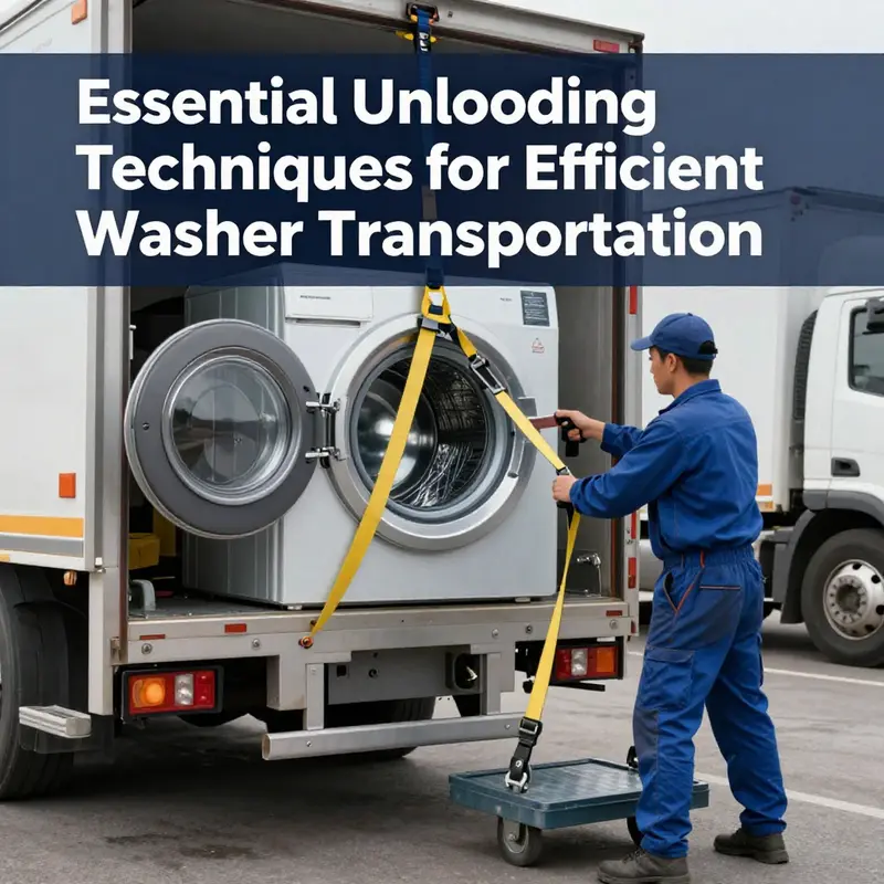 Preparing a safe area for unloading a washer.