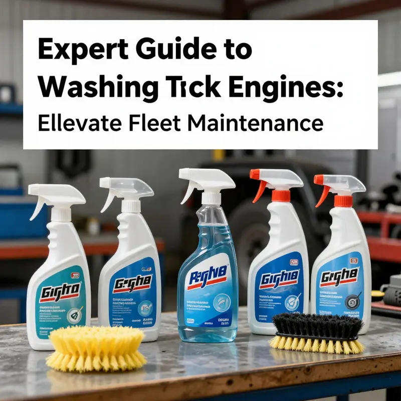 Preparation checklist for washing truck engines, ensuring crucial steps are followed.