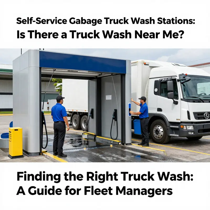 A touchless truck wash system in action, showcasing its capability to clean without contact.