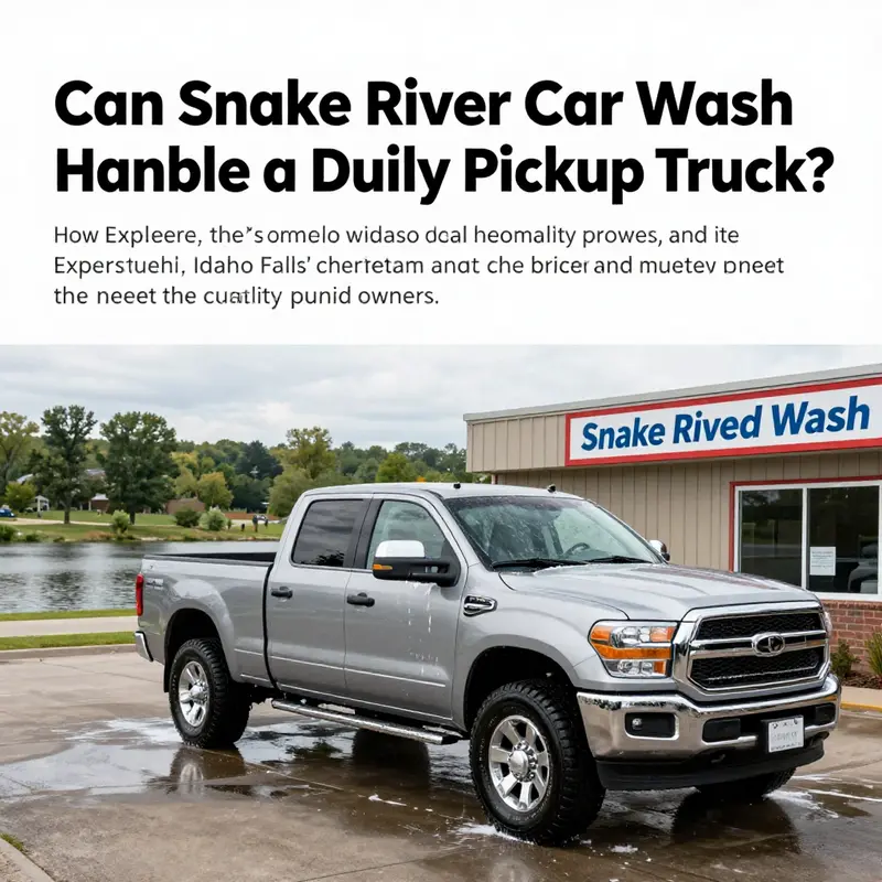 Dually pickup truck undergoing a wash at Snake River Rapid Wash.