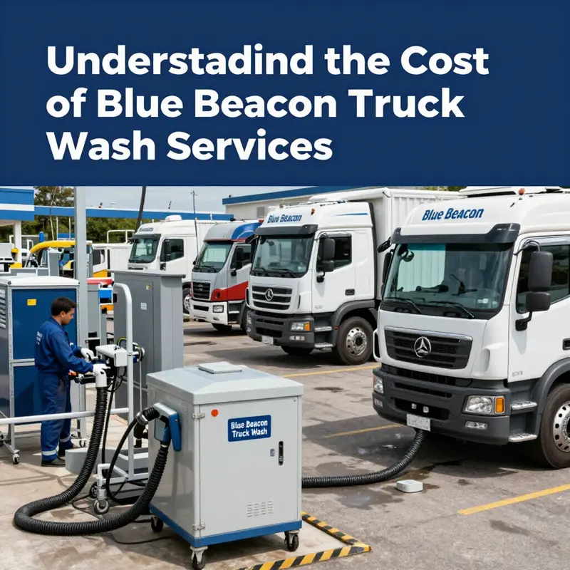 Illustration depicting the range of pricing options available at Blue Beacon Truck Wash facilities.