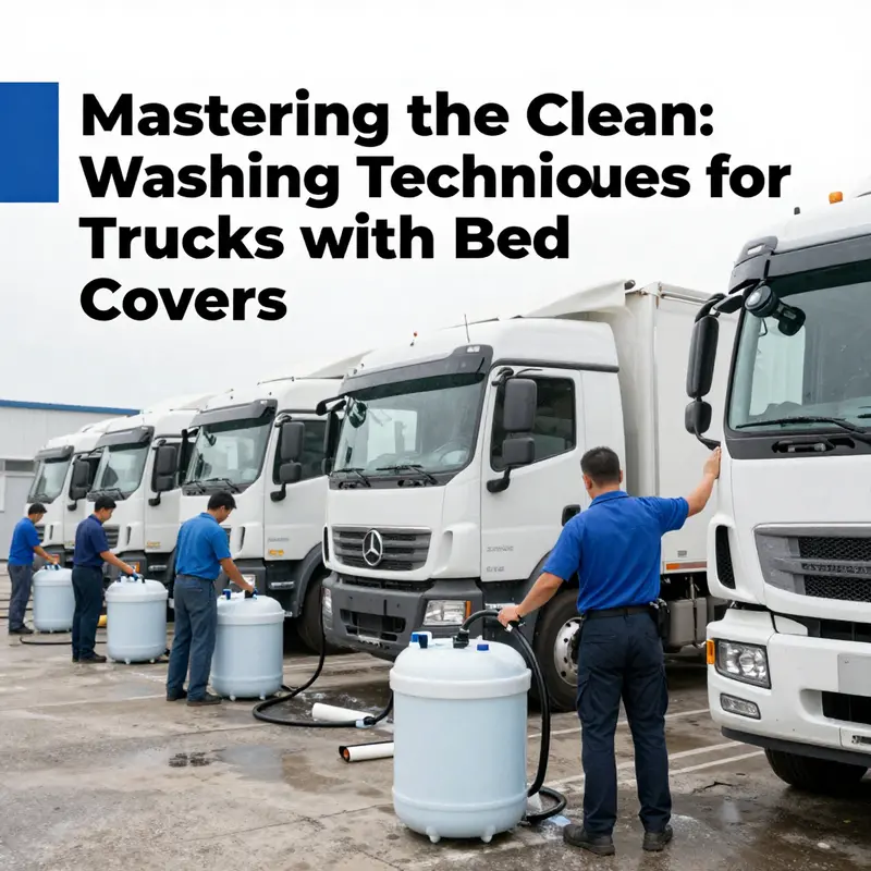 A professional wash area dedicated to cleaning trucks with bed covers.